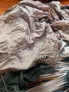 Quest Lightweight Gray/Taupe Camping Tarp or Rain Fly with LL BEAN stakes